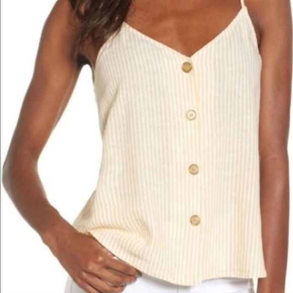 BP striped linen button down strappy tank - Picture 9 of 10